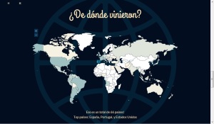 Mapa mundial de visitas. 66 paises