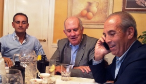 Manuel Soliño, Francisco Quiroga y Segismon Obradors en la reunión de la Tabla